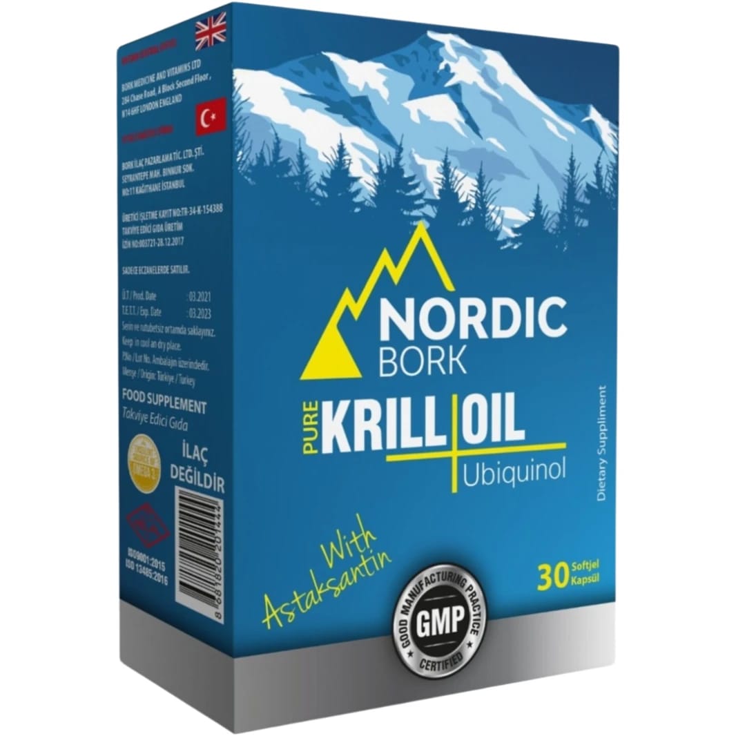 Pure Krill Oil 900mg with Q10 100mg 30 Capsules (Turkish Product)