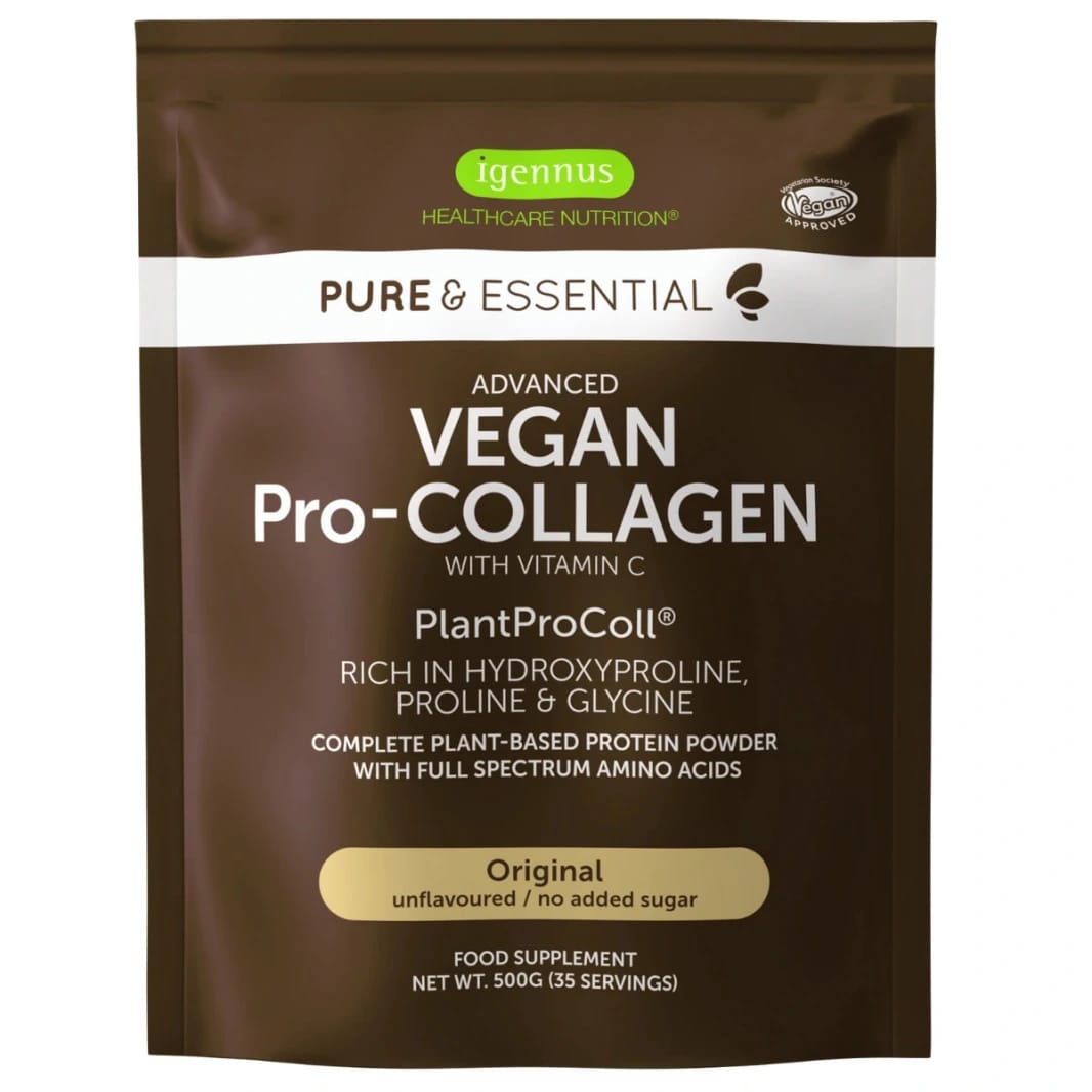 Igennus Advanced Vegan Collagen Peptide Powder, Enhanced with Glycine, Proline, and Vitamin C, 500g