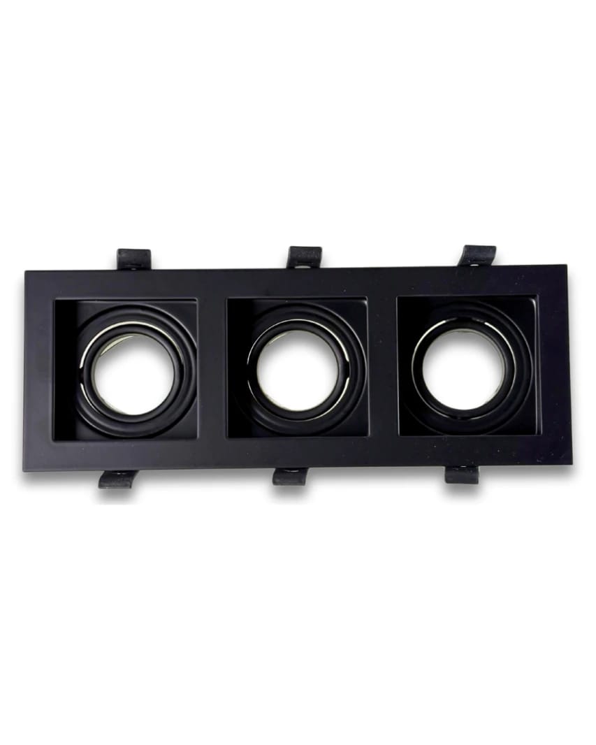 Black Adjustable Trimless Triple Spot