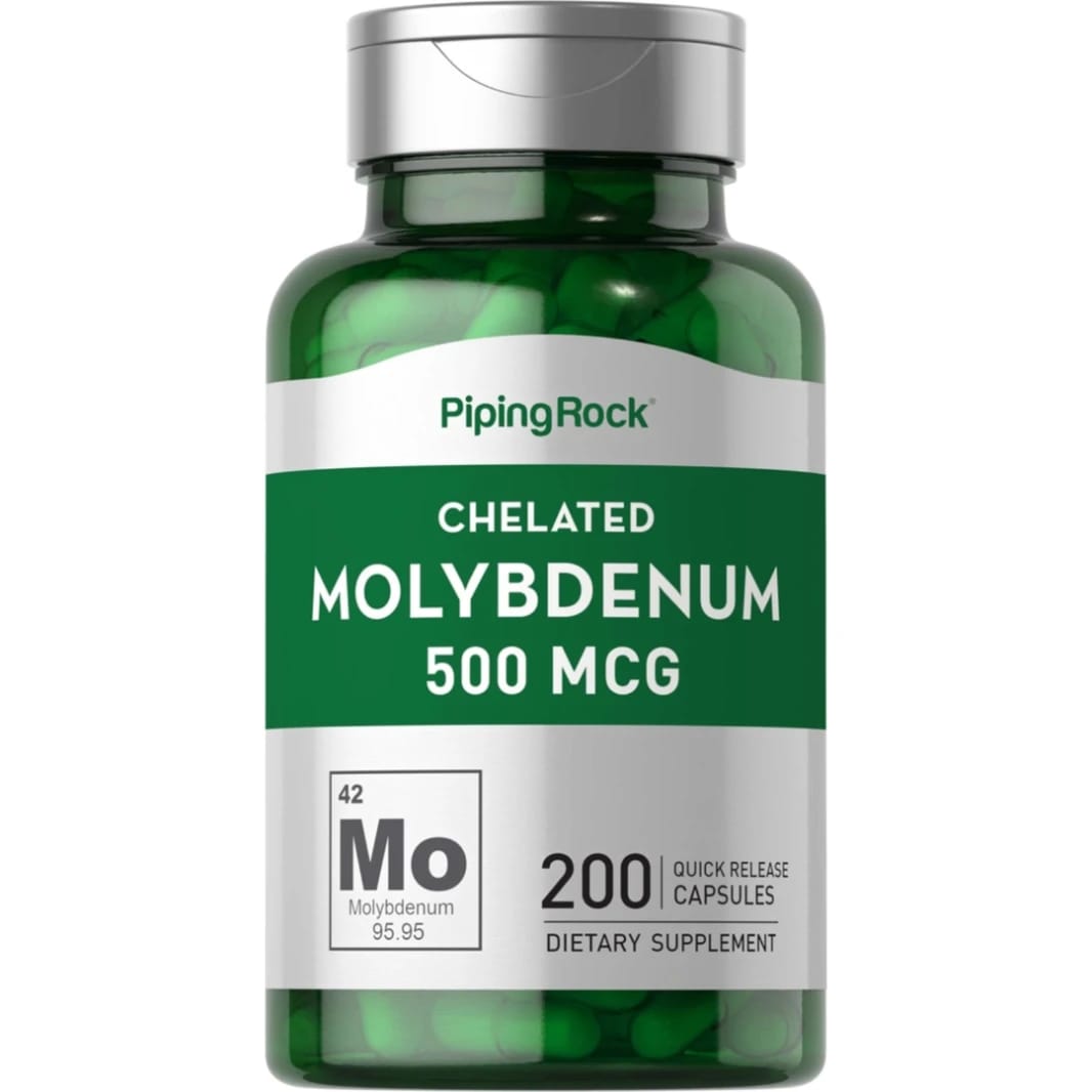 PipingRock Molybdenum Chelate 500 mcg 200 Capsules