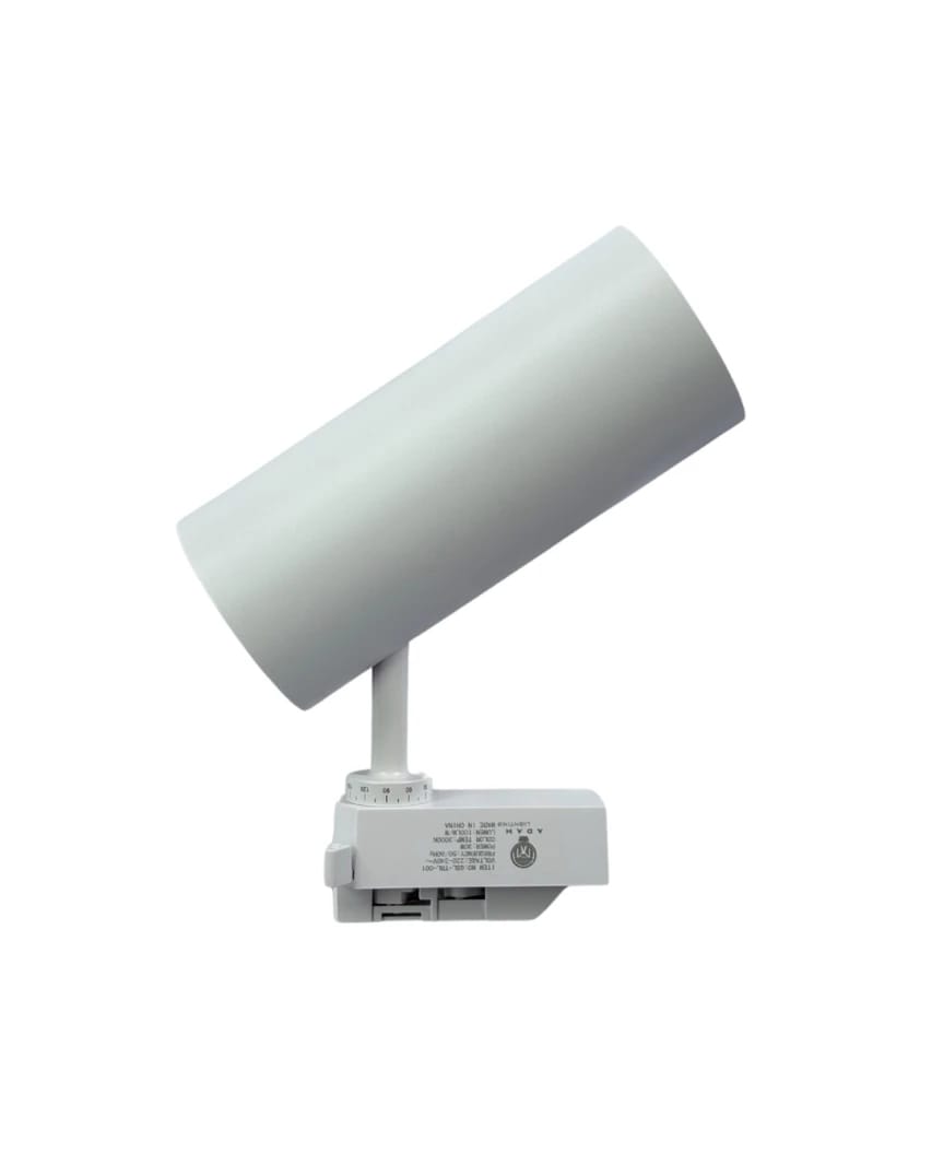 30W Cylindrical Track Light, White Frame, Desert Light