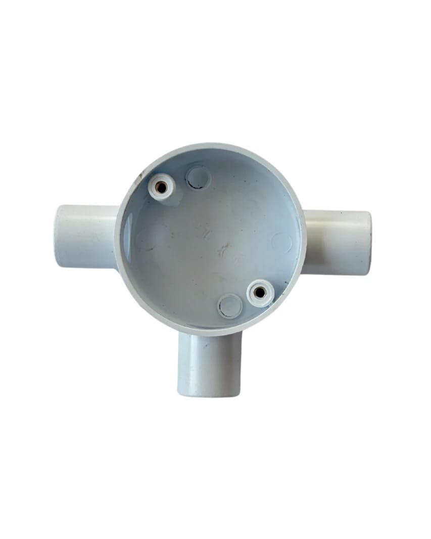 White 20mm Triple Conduit Box