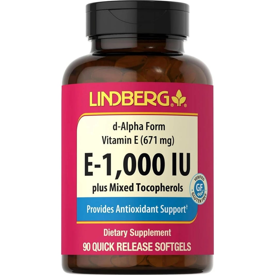 Vitamin E 1000 IU 90 Softgels Lindberg d-Alpha