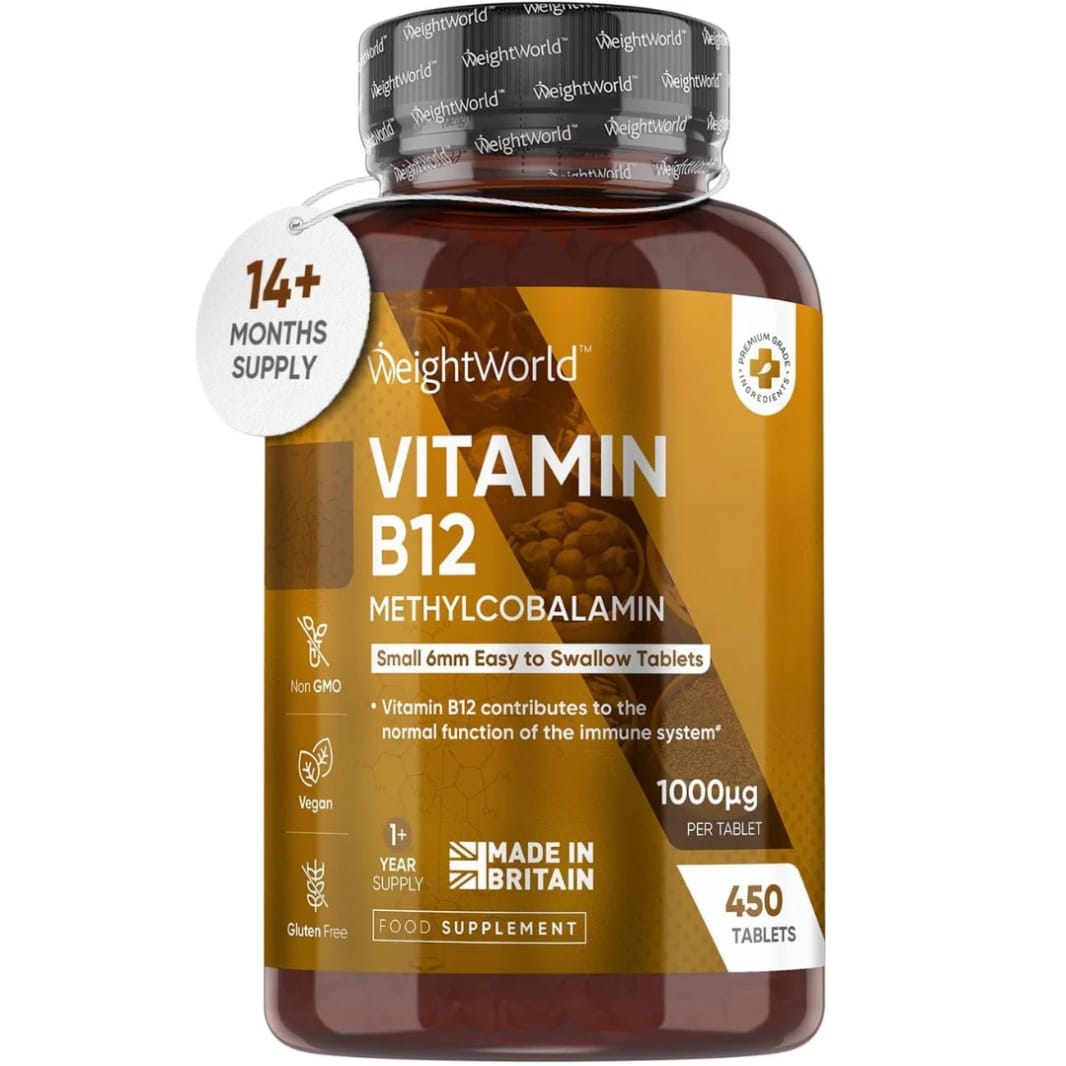 WeightWorld Vitamin B12 Methylcobalamin 1000 mcg 450 Tablets (Best Before 01-10-2028)