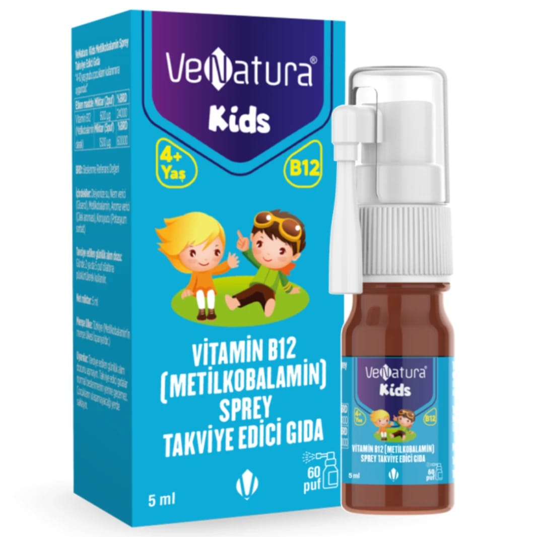 Venatura Kids B12 Methylcobalamin Spray 300 mcg per Spray (60 Sprays, Best Before 01-03-2027)