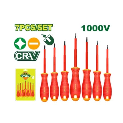 Insulated Screwdriver Set with Rubber Handle DYLLU DTSS7407