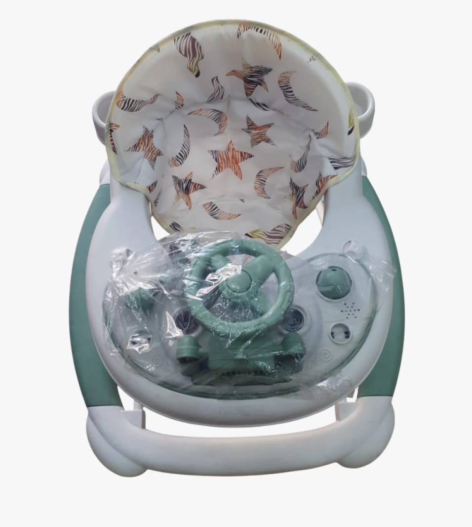 Baby Walker by Baby Move Brand with Colorful Printed Design for Toddlers Featuring Exciting Steering Wheel and Comfortable Seat