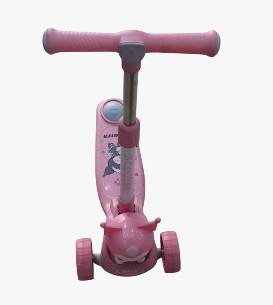 Kids Luxury Scooter with Fun Cartoon Character Design and Attractive Pink Color for Girls to Ride and Enjoy