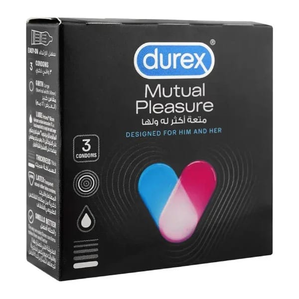 عبوة الواقيات الذكرية Durex Mutual Pleasure - 3 قطع