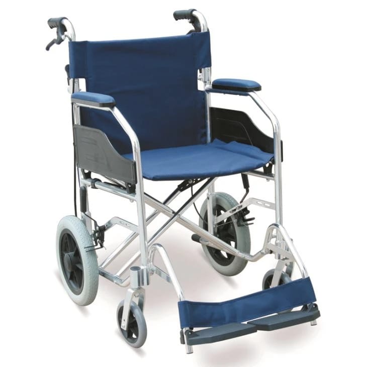 Transport Wheelchair | Standard Aluminum Wheelchair with Handbrakes | Foldable | Lightweight | 45 cm | JIANLIAN JL832LAJ