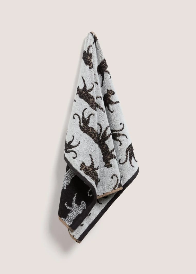 Leopard Print Hand Towel - Brown