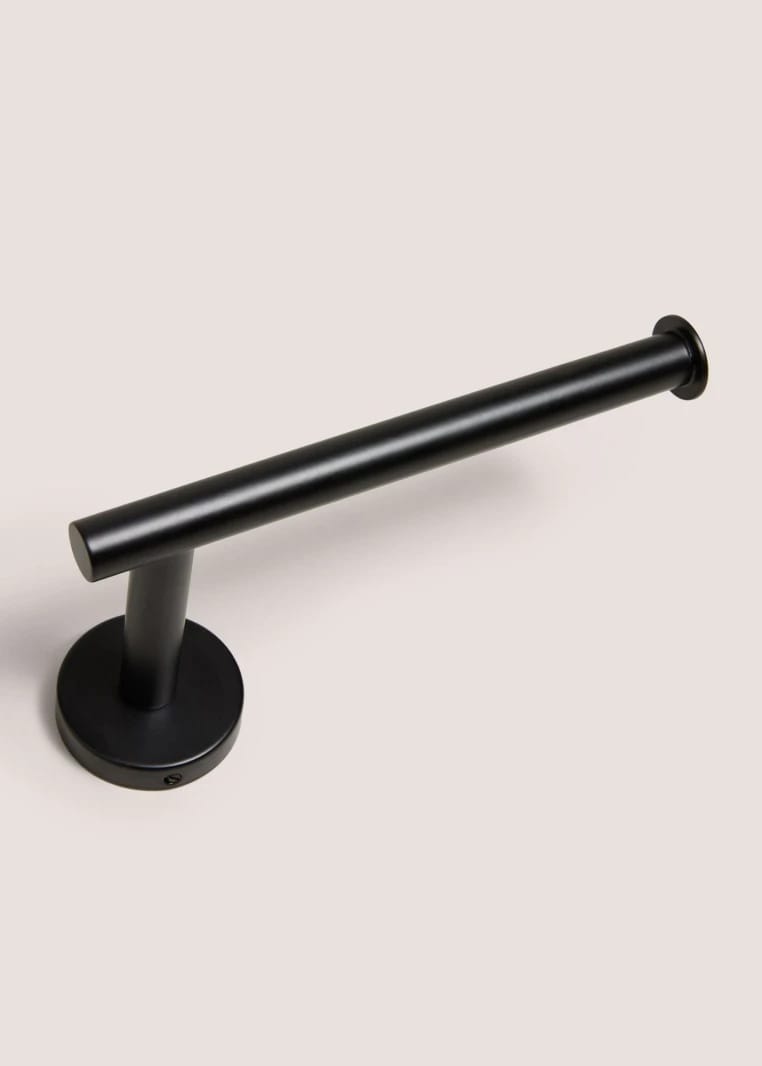 Wall Mounted Toilet Roll Holder - Black - One Size