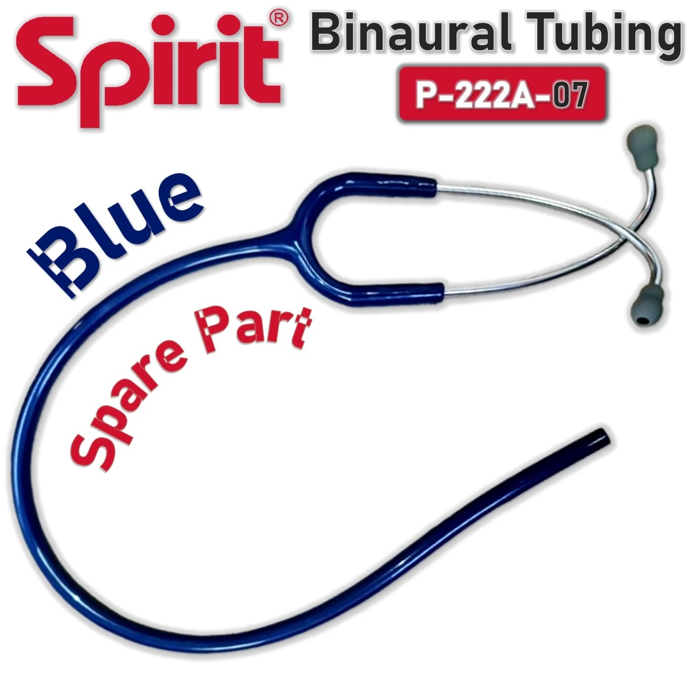 قطعة غيار | سماعة طبية ثنائية الأنبوب | لون أزرق | صنع في تايوان | SPIRIT P-222A-07