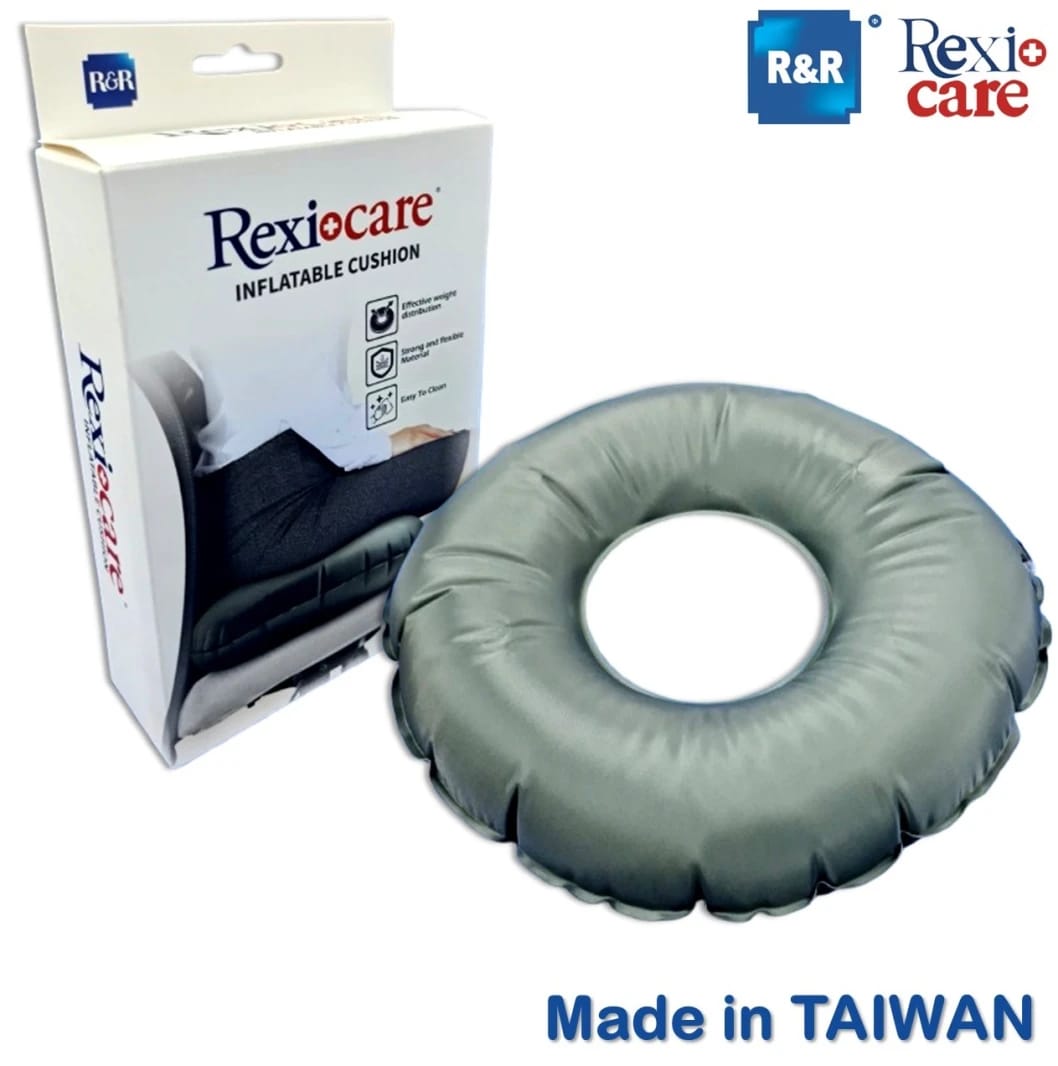 Medical Cushion | Ulcer Air Ring Cushion | Butt Pillow | Tailbone Pain Relief Cushion | Anti-Decubitus Cushion for Hemorrhoid, Bed Sores, Postpartum, Prostate, Coccyx & Sciatica Pain | Donut Gel Sitting Pillow | 45 cm Diameter | Made in TAIWAN | R&R REXIC