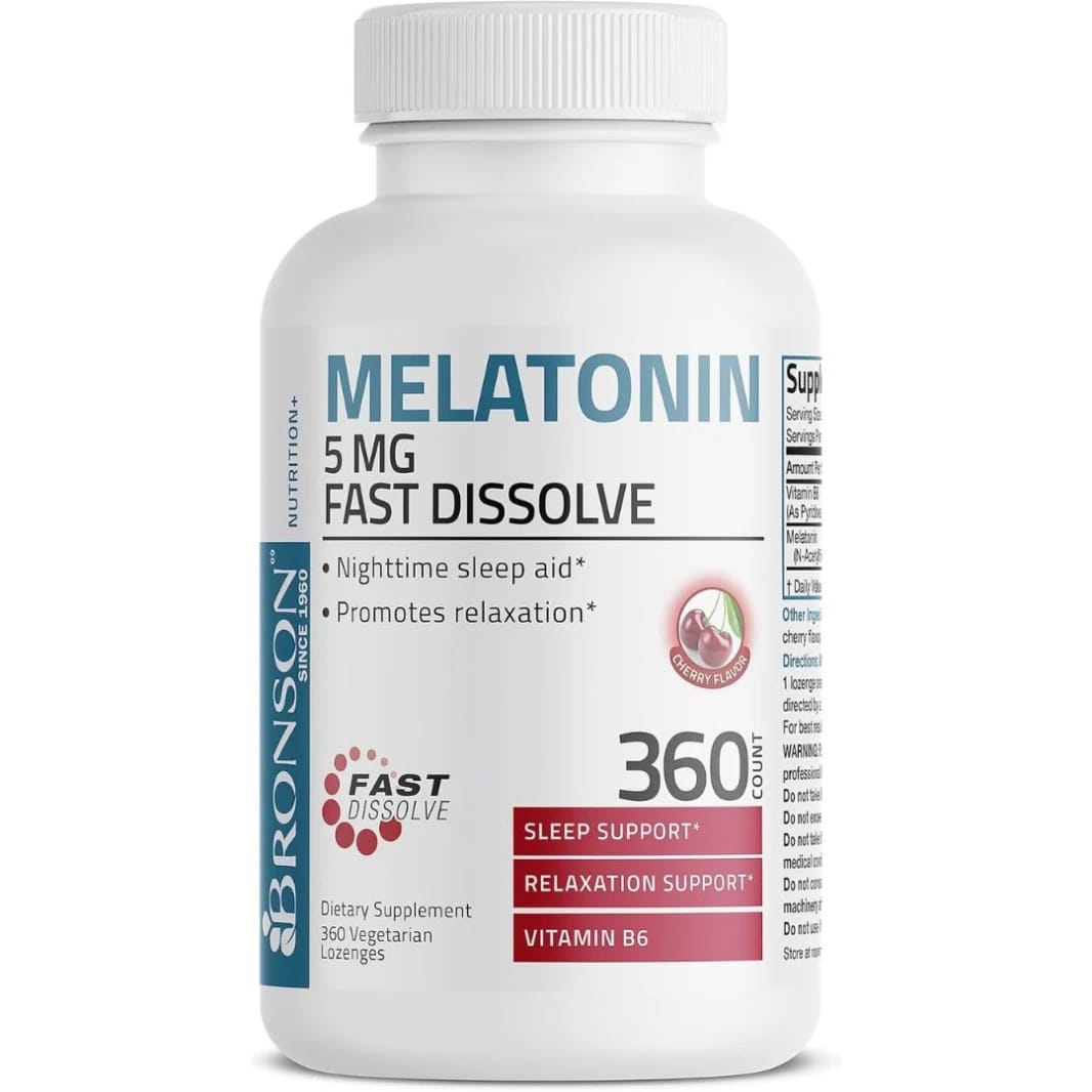 ميلاتونين 5 ملجم مع فيتامين ب6 لأفضل امتصاص بنكهة الكرز الأحمر 360 قرص تحت اللسان
