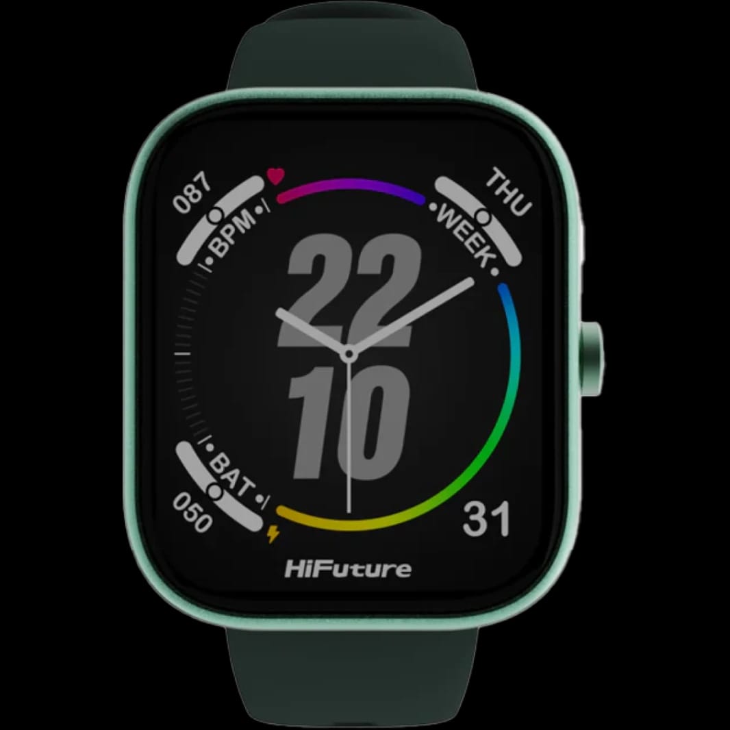 HiFuture Lume Smartwatch – 1.85” IPS Bright Display – Wireless Calling – 24/7 Health Monitoring – 100+ Sports Modes – Green