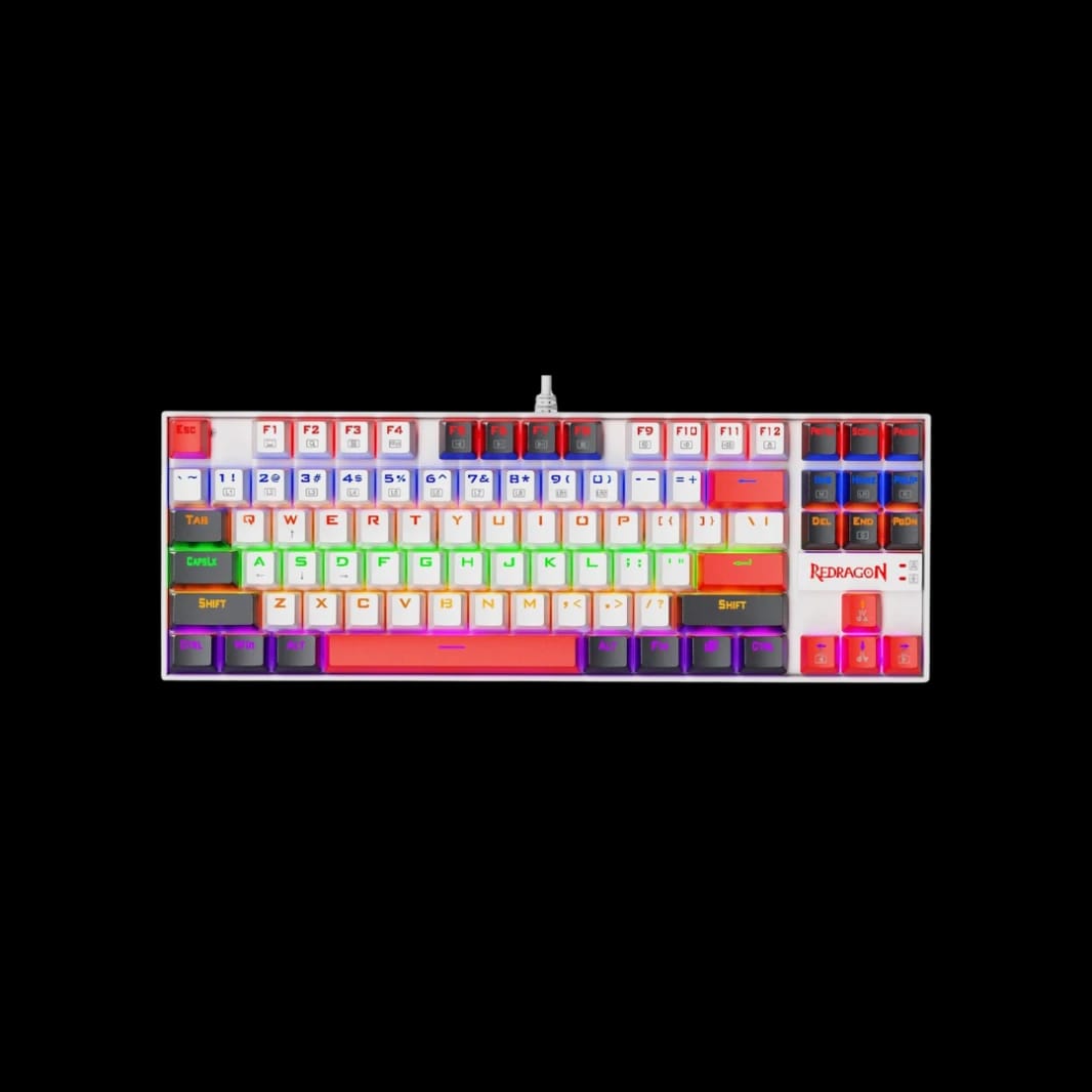 لوحة مفاتيح ميكانيكية للألعاب من Redragon K552، مدمجة تحتوي على 87 مفتاح، لوحة مفاتيح للألعاب مع مفاتيح حمراء، مضادة للجوسسة، إطار معدني للألعاب واستخدام الكمبيوتر، مناسبة للمبتدئين (Neo Nocturne)