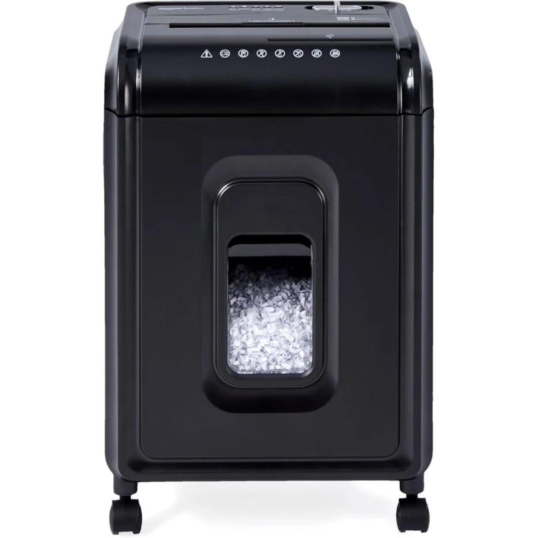 Amazon Basics 8 Sheet High Security Micro Cut Shredder with Pullout Basket, Black
