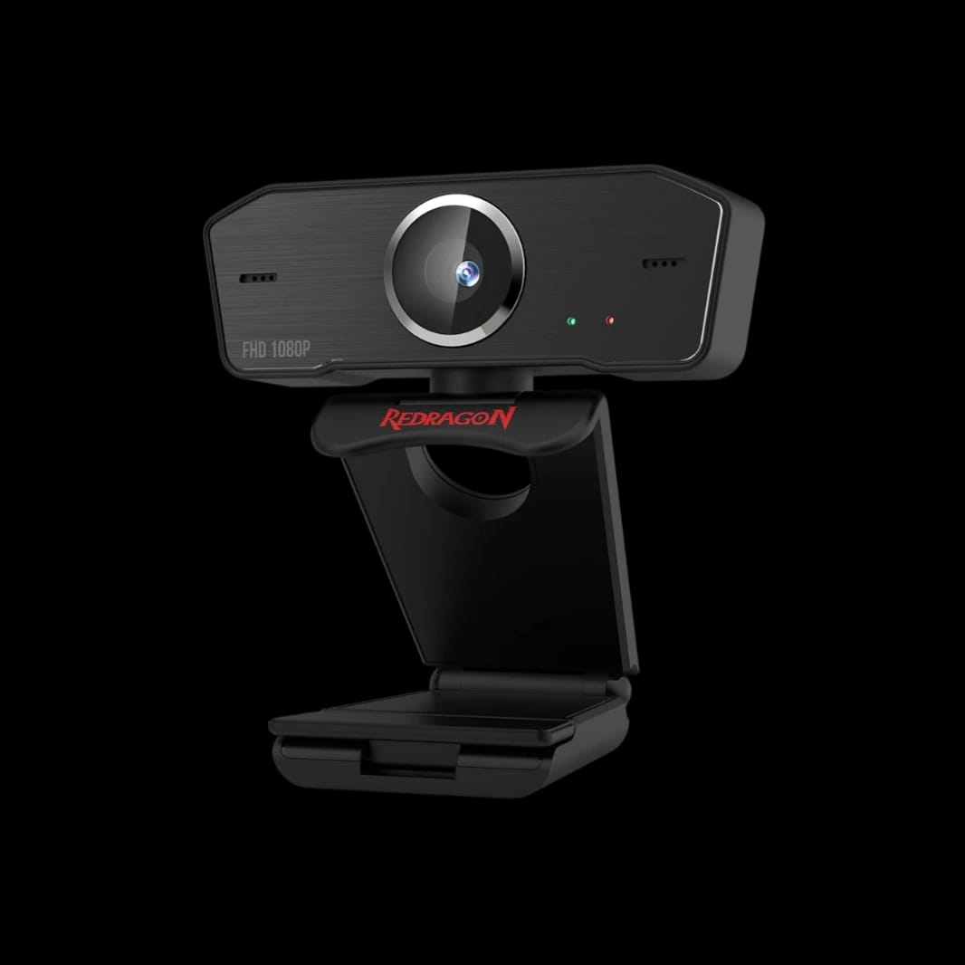 كاميرا الويب Redragon Gw800 بدقة 1080p للكمبيوتر مع ميكروفون مزدوج مدمج، دوران 360 درجة