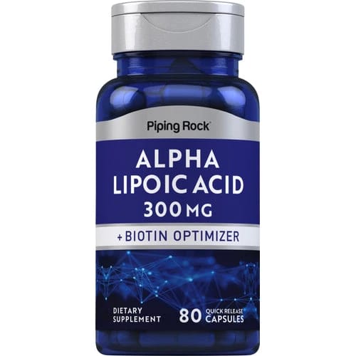 Alpha Lipoic Acid 300 mg with Biotin 250 mcg 80 Capsules PipingRock