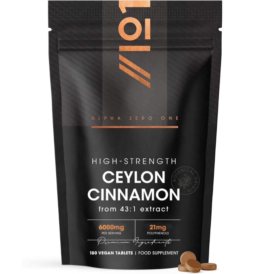 Cinnamon Extract Equivalent to 3000 mg with 10.5 mg Polyphenols 180 Tablets ALPHA01 (Best Before 01-09-2027)