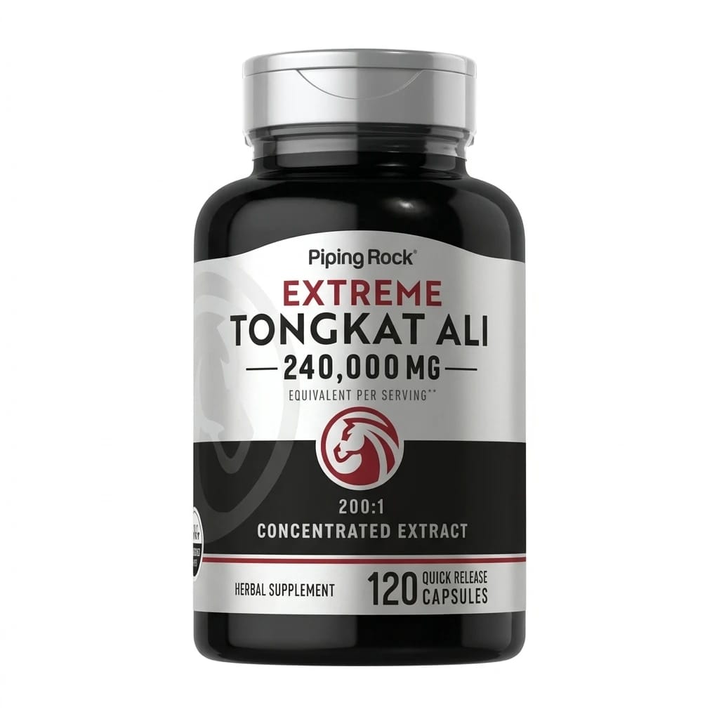 Double Concentration 600 mg Longjack Tongkat Ali Extract 1:200 equivalent to 120,000 mg 120 Capsules PpingRock (Non-GMO)