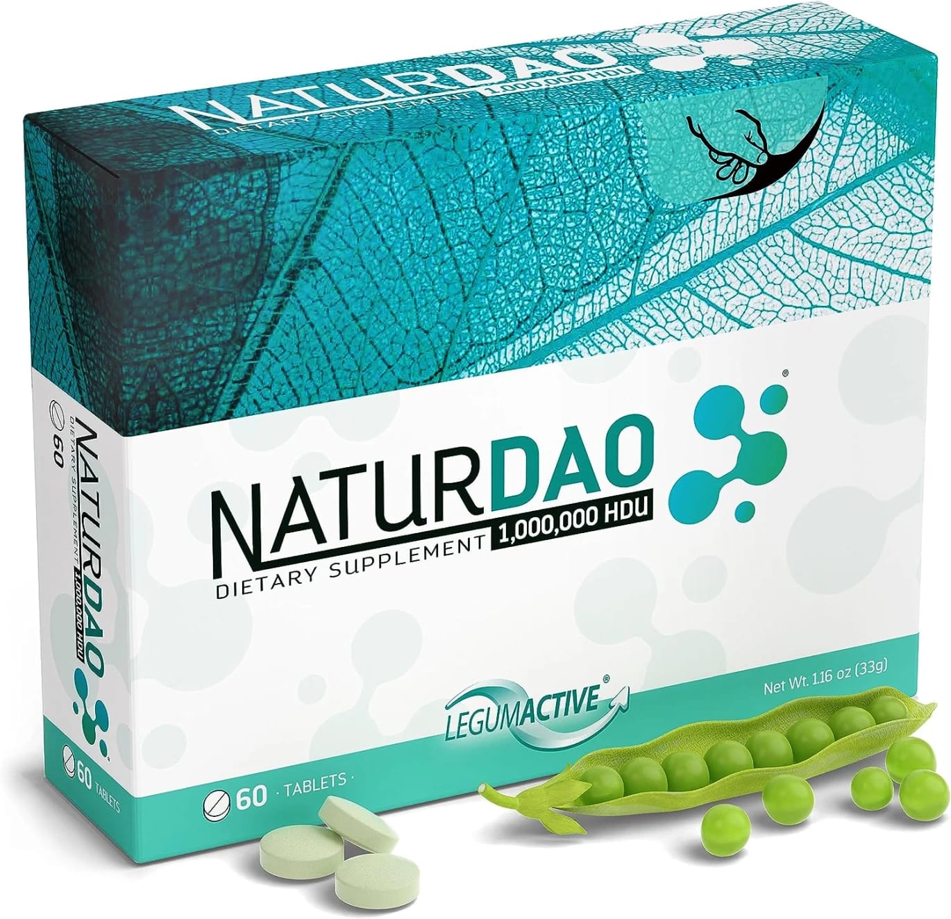 Vegetable Diamine Oxidase 1,000,000 Units 60 Tablets NATURDAO HDU- DAO Enzyme Histamine Blocker Food Intolerance