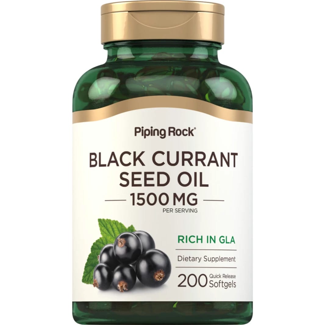 PipingRock Black Currant Seed Oil 500 mg 200 Softgels