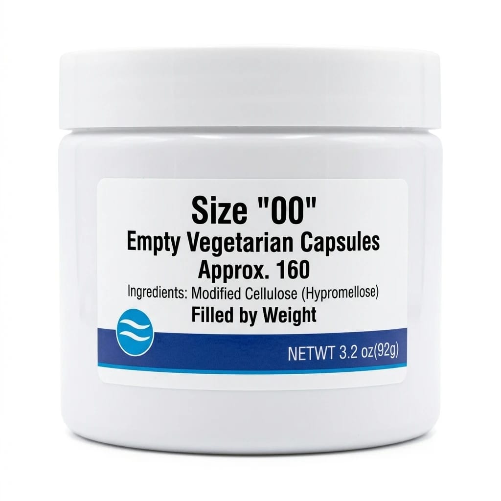 Empty Vegetarian Capsules (Size 00) Approximately 160 Capsules