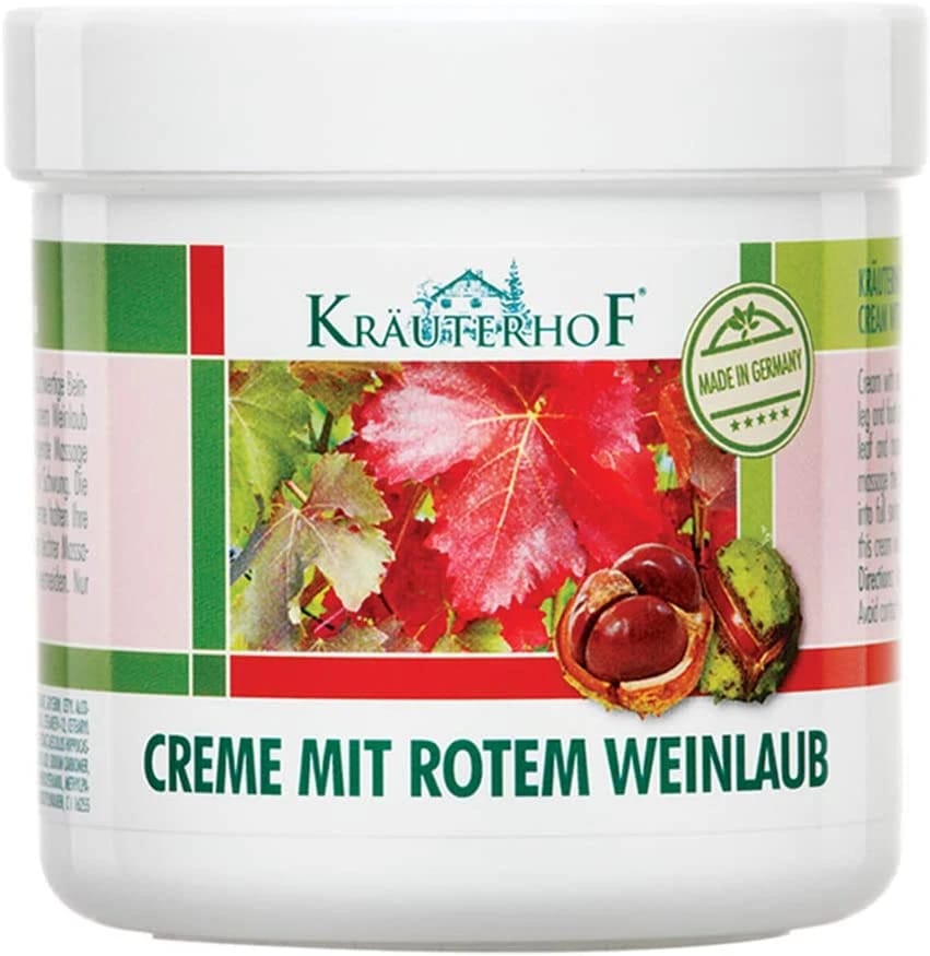 Kräuterhof Red Vines Leaf and Horse Chestnut Foot Cream for Varicose Veins 250 ml