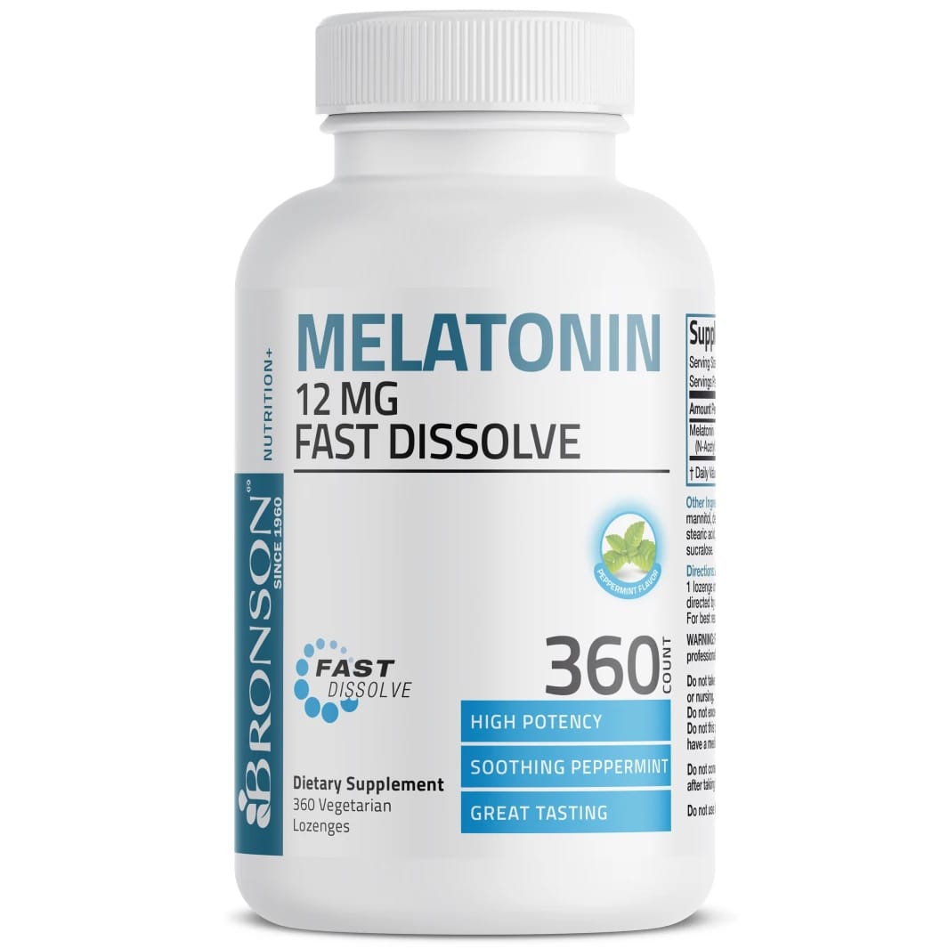 Melatonin 12mg Peppermint Flavor 360 Tablets Sublingual