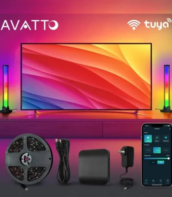 AVATTO TV LED Backlight with HDMI 2.0 Sync Box and 5m RGBIC Strip Light for 75-85 inch TV