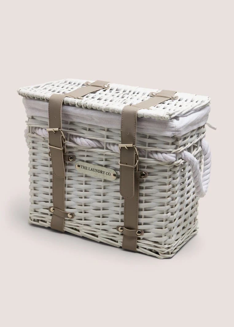 Willow Storage Basket - White