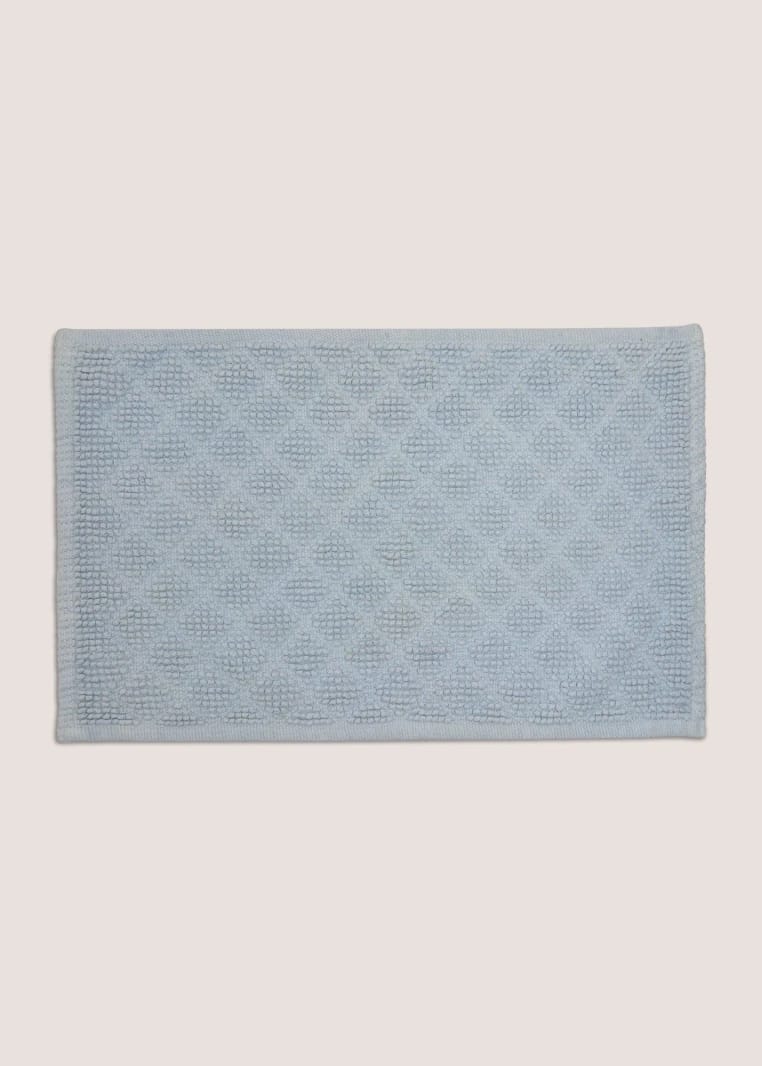 Square Design Bath Mat - Blue - One Size