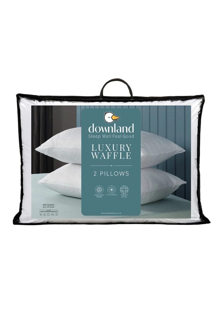 Downland Luxury Waffle Pillow Pair - White