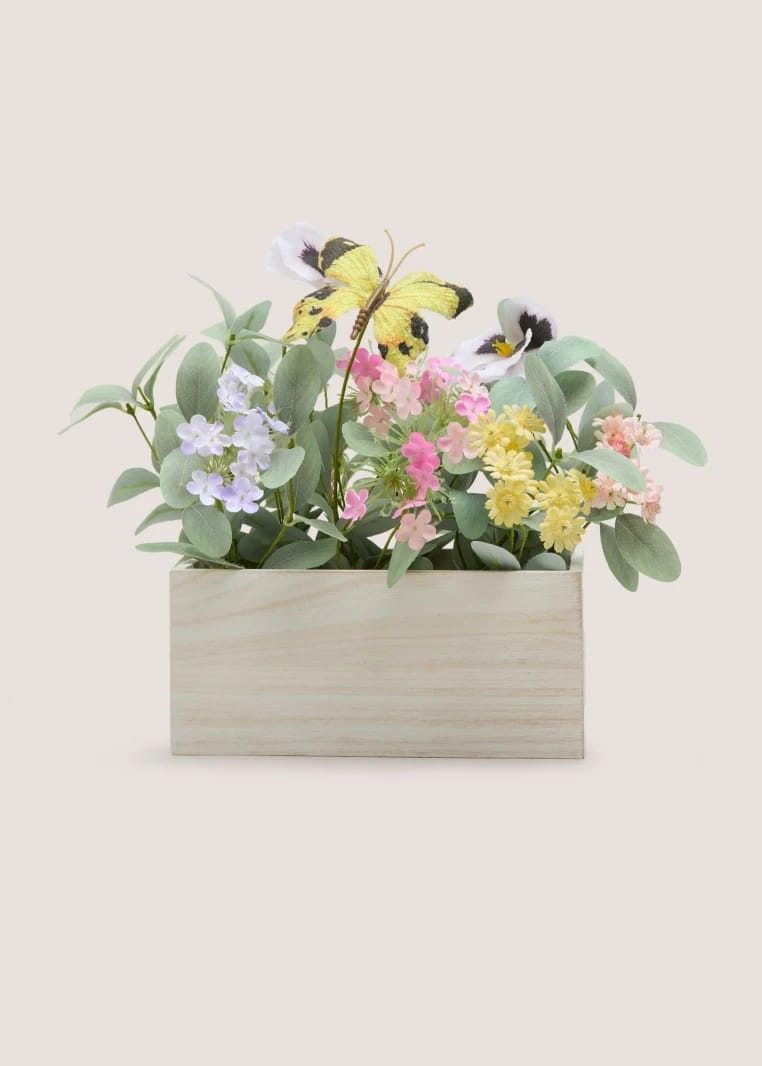 Butterfly Flower in Plant Box - Multicolor