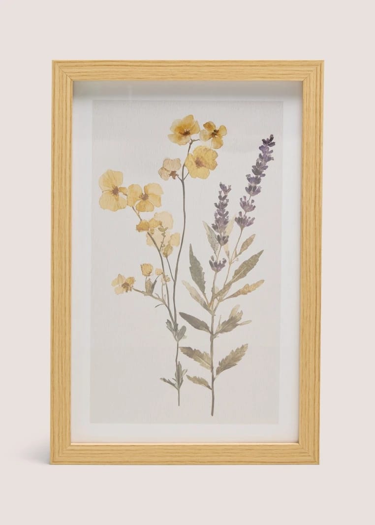 Wooden Stem Lavender Wall Art - Wooden