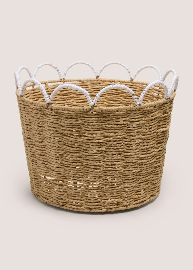 Scallop Edge Woven Planter - Neutral - One Size