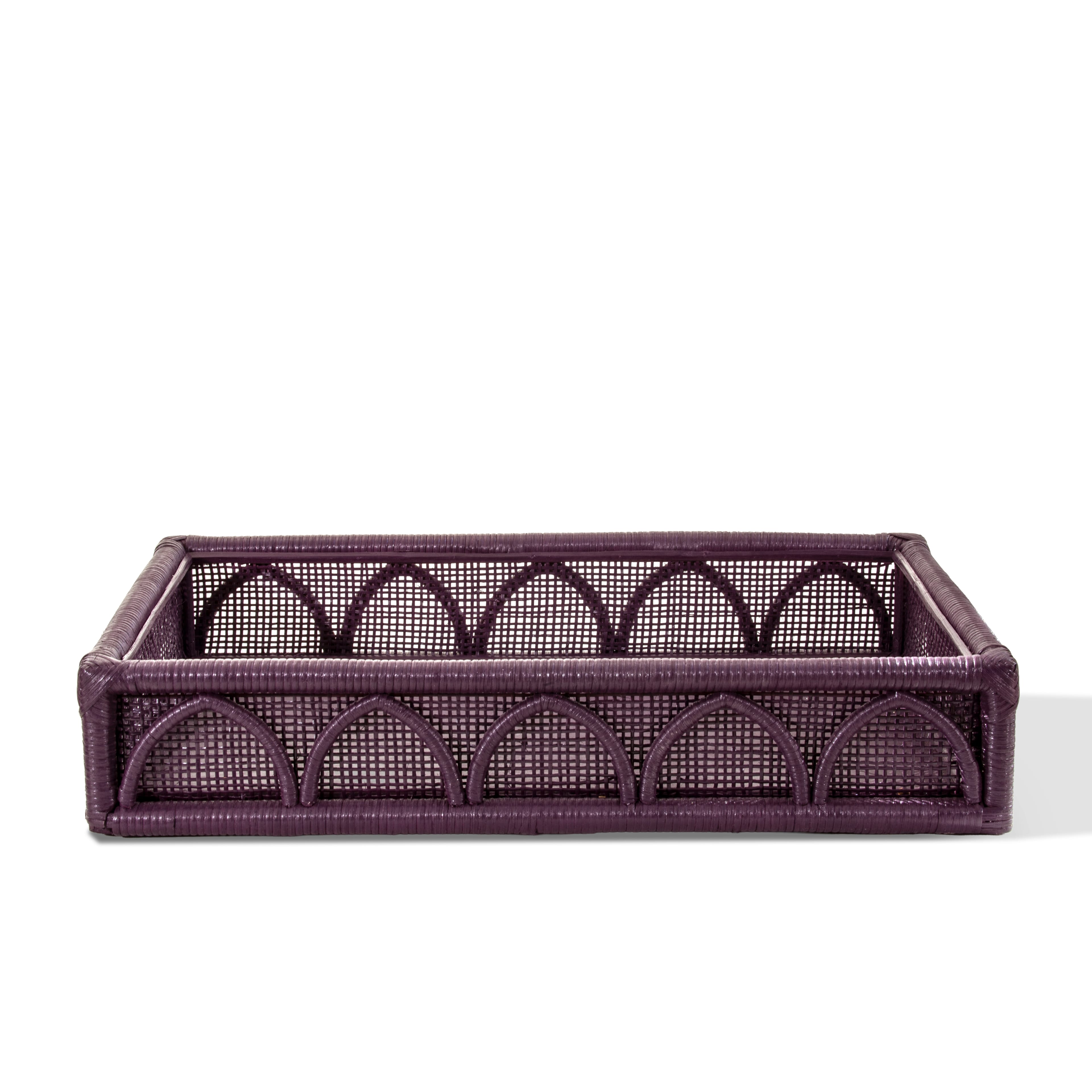Majles Collection Tray in Plum Rattan (56x33x8cm)