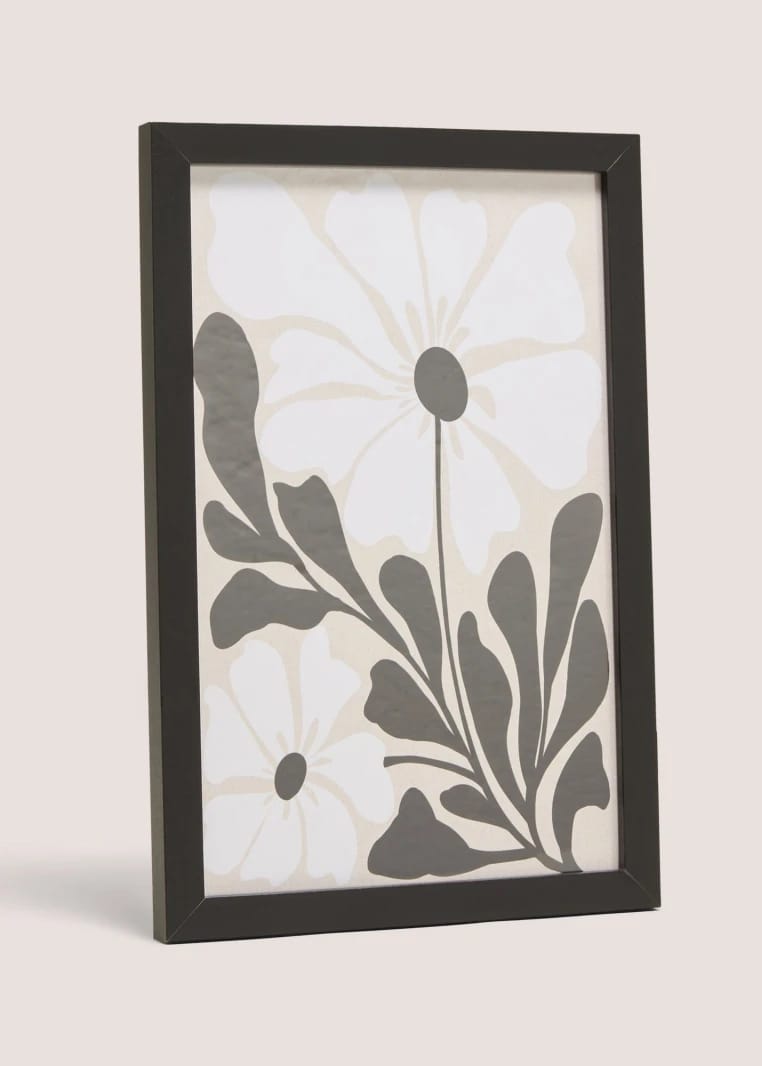 Two Flowers Wall Art - Black/White - One Size