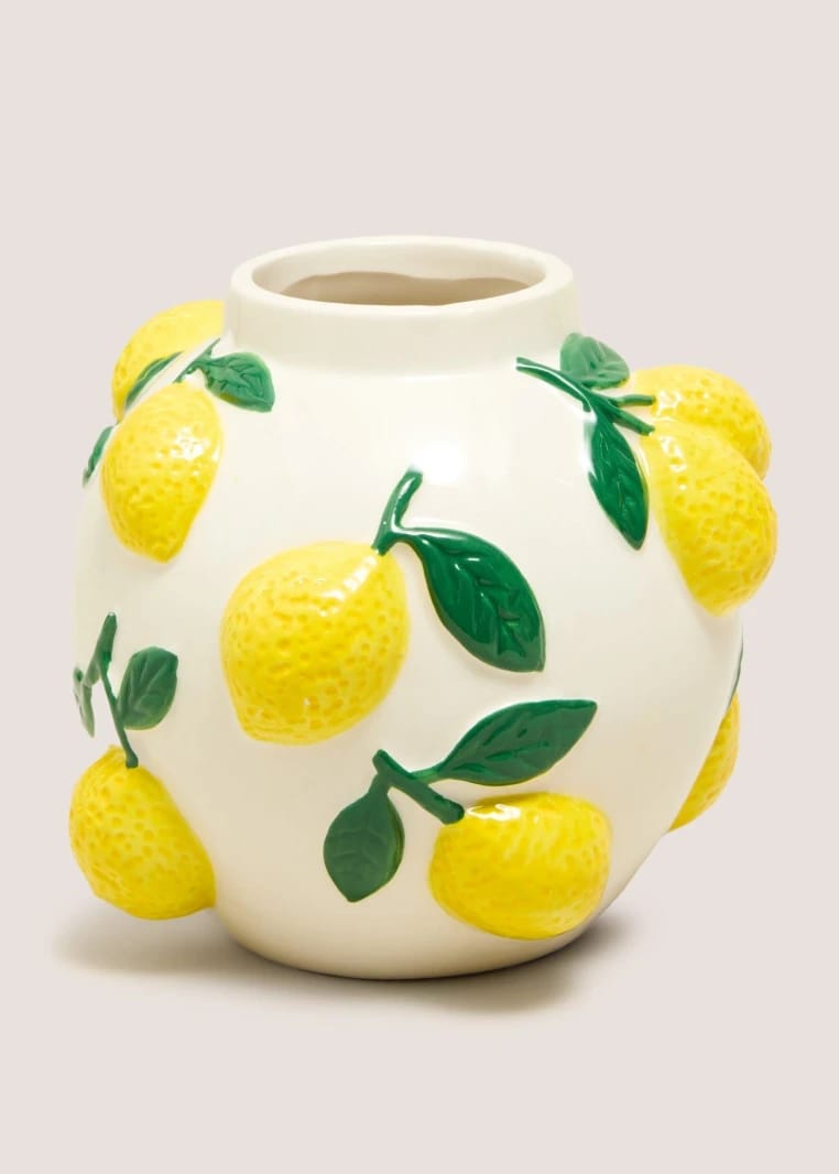 3D Lemon Vase - Yellow - One Size