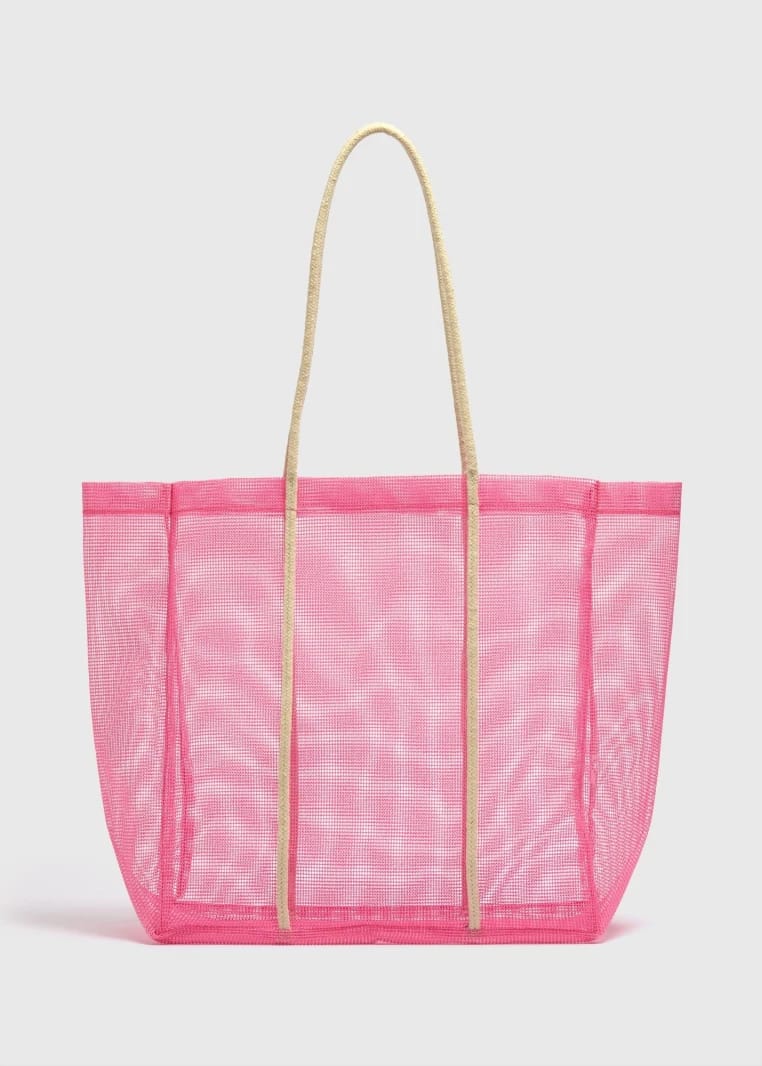 Mesh Beach Bag - Pink - One Size