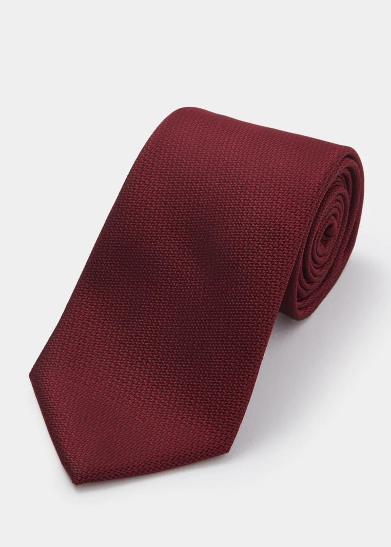 Plain Red Polyester Tie