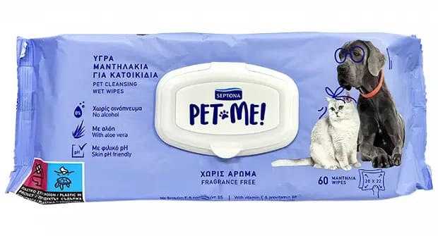 Septona Pet Me Wipes Fragrance Free