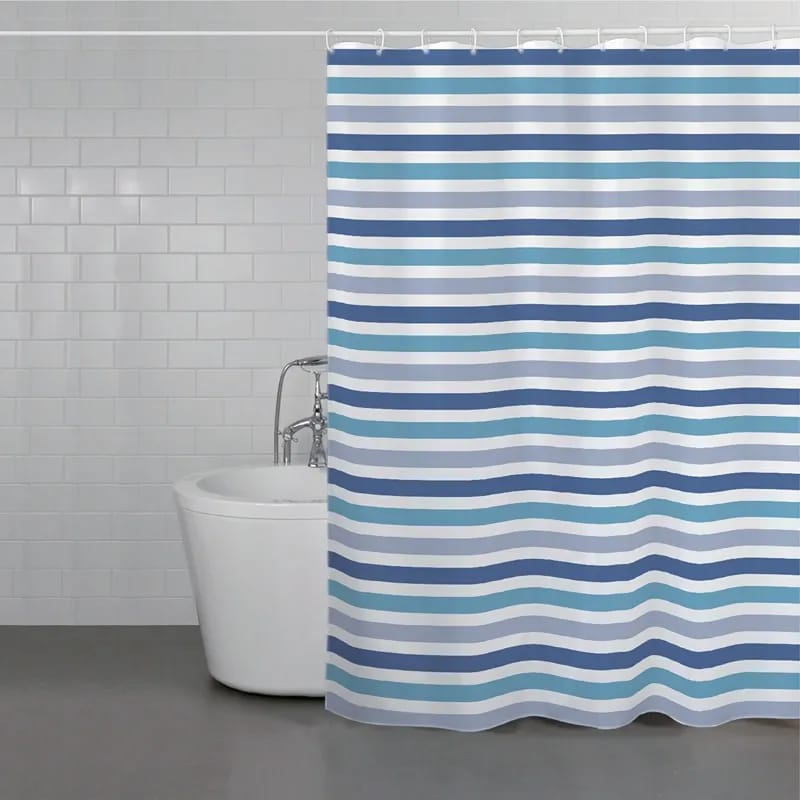 ويفا ستارة حمام "Noble Stripe" مضادة للماء - أزرق (متوفر بعدة مقاسات)