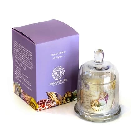 Candle in a Glass Bell Jar with Ocean Breeze Scent