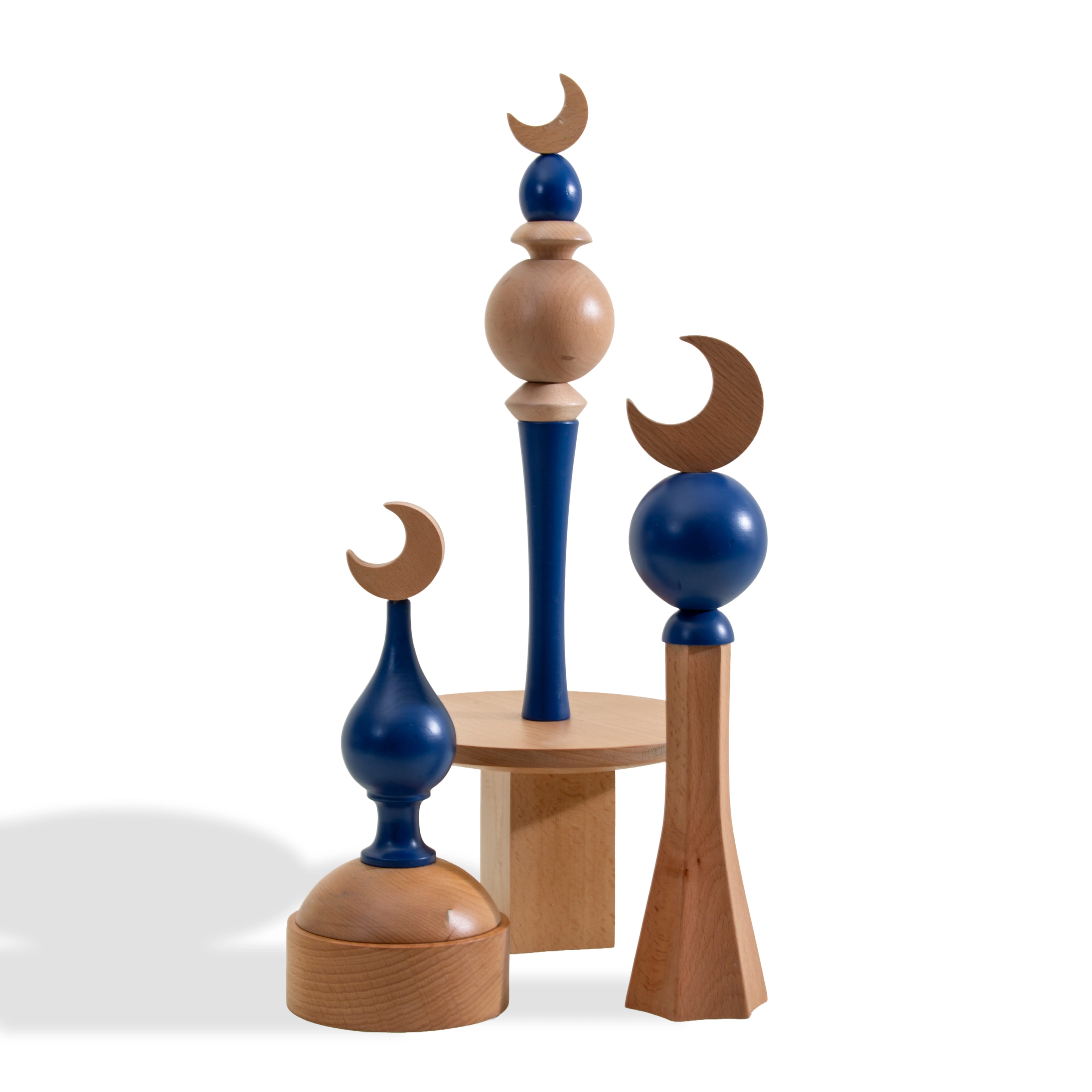 مجموعة ديكور منارة رفيق بالخشب الياقوتي (8x8x36 سم)