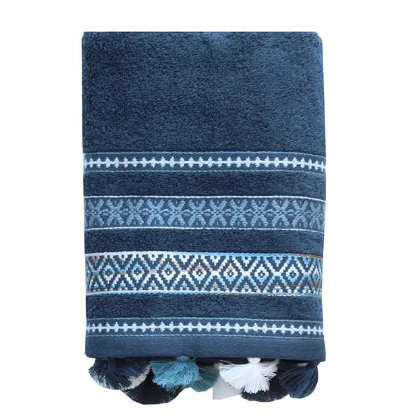 Nova Home Echo Towel (Bath Towel) - 100% Cotton Jacquard - Navy