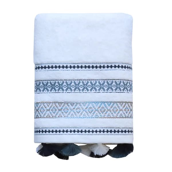 Nova Home Echo Towel (Bath Towel) - 100% Jacquard Cotton - White