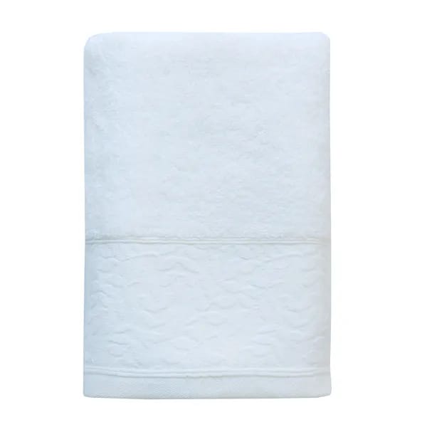 Nova Home Enigma Leaf Detail Towel - 100% Jacquard Cotton - Green